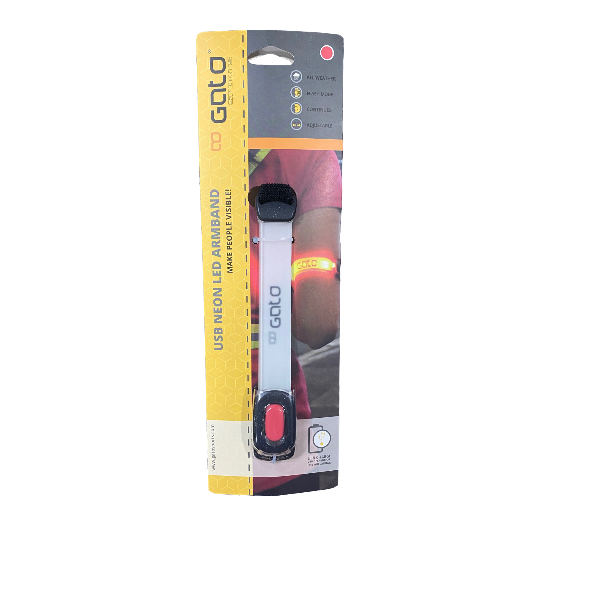 Gato USB Neon Armband Light Red - Sutton Runner