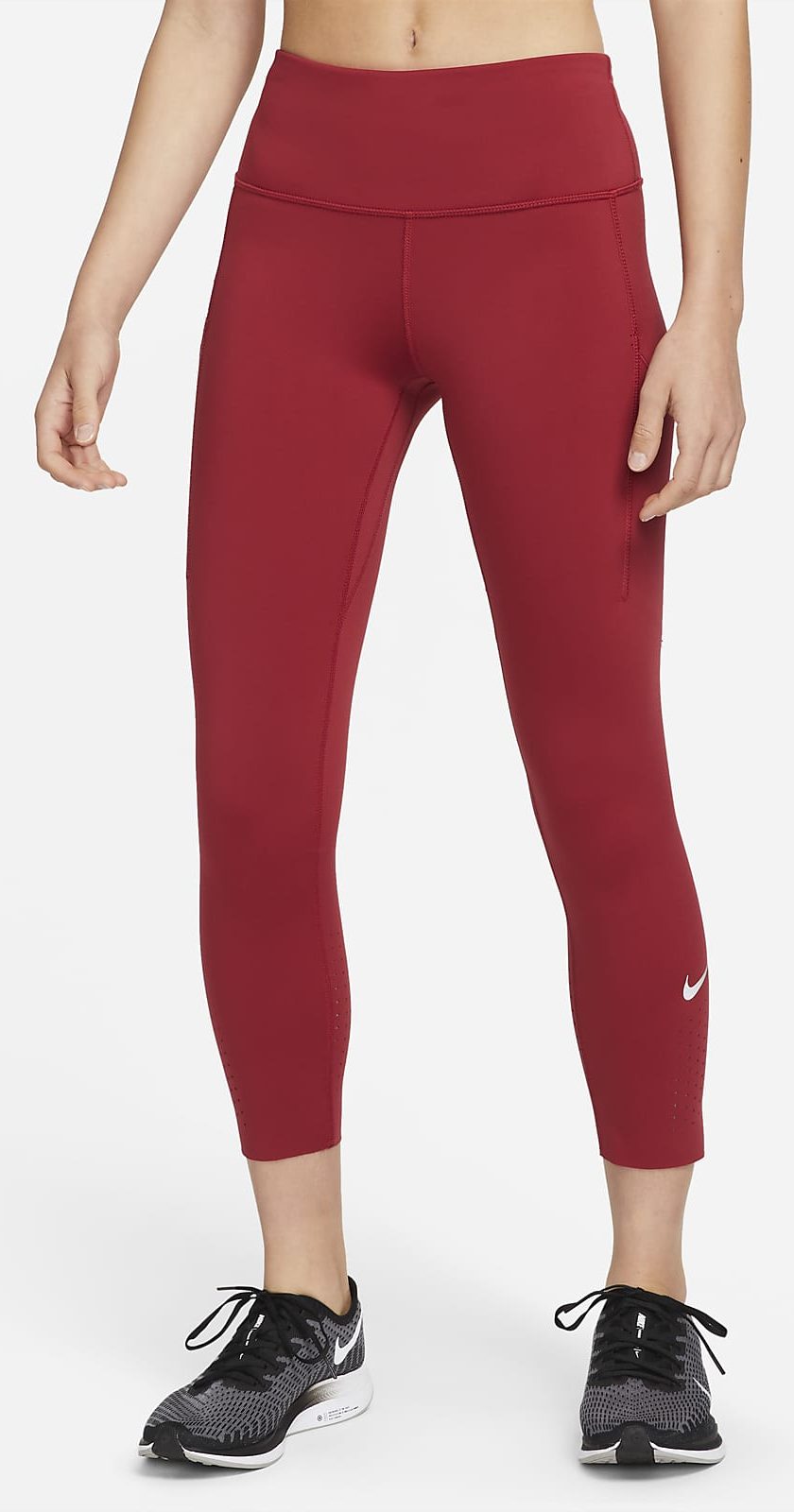 Nike One Luxe Women's Mid-Rise Ribbed Leggings in Canyon Rust